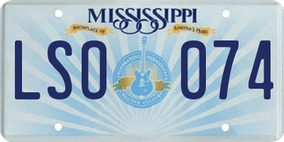 MS license plate LSO074