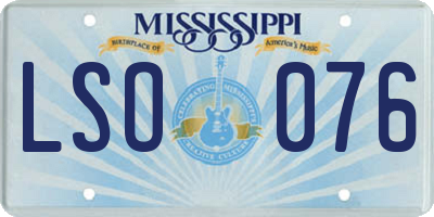 MS license plate LSO076