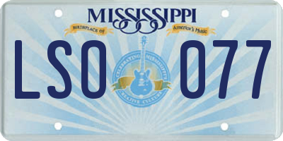 MS license plate LSO077