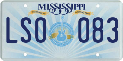 MS license plate LSO083