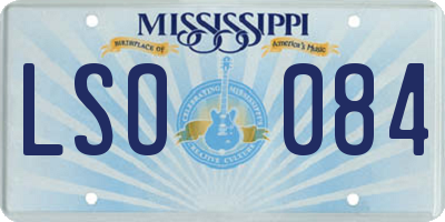 MS license plate LSO084