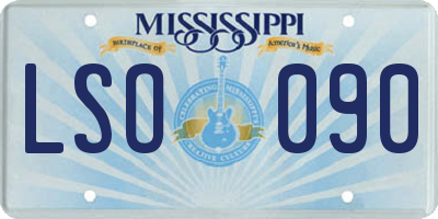 MS license plate LSO090