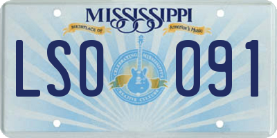 MS license plate LSO091