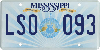 MS license plate LSO093