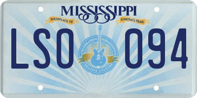 MS license plate LSO094