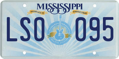 MS license plate LSO095