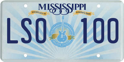 MS license plate LSO100
