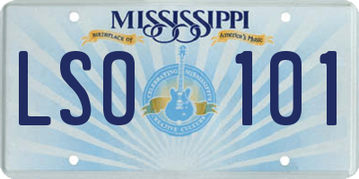 MS license plate LSO101