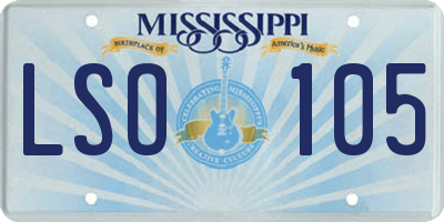 MS license plate LSO105