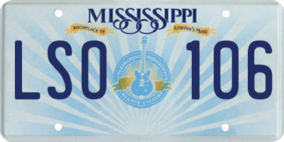 MS license plate LSO106