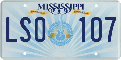MS license plate LSO107
