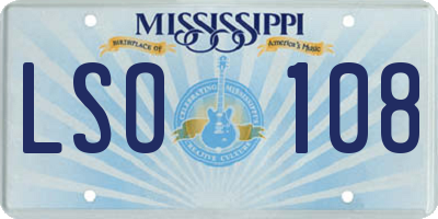 MS license plate LSO108
