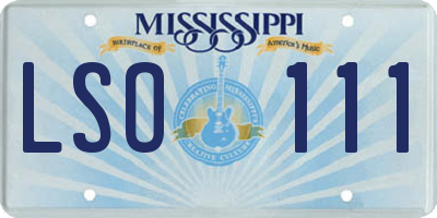 MS license plate LSO111