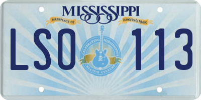 MS license plate LSO113
