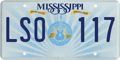 MS license plate LSO117
