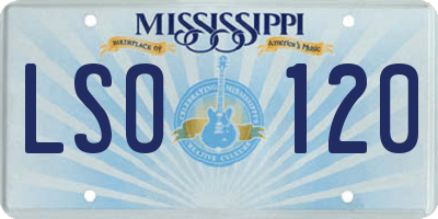 MS license plate LSO120