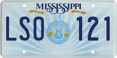 MS license plate LSO121