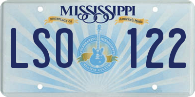 MS license plate LSO122