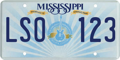 MS license plate LSO123