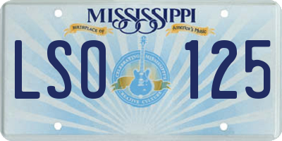 MS license plate LSO125