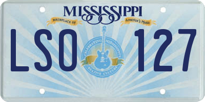 MS license plate LSO127