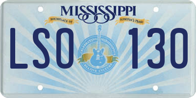 MS license plate LSO130