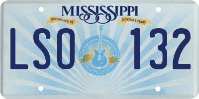 MS license plate LSO132