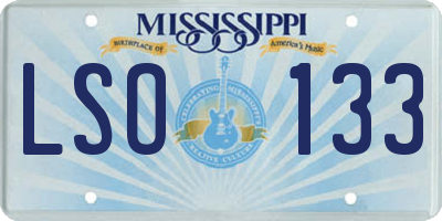 MS license plate LSO133