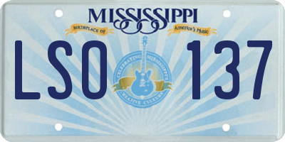 MS license plate LSO137