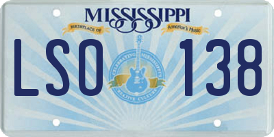 MS license plate LSO138