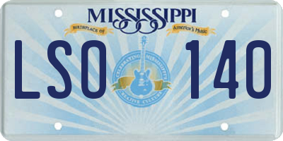 MS license plate LSO140