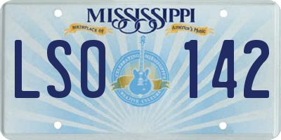 MS license plate LSO142