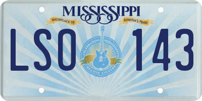 MS license plate LSO143