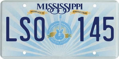 MS license plate LSO145