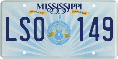 MS license plate LSO149