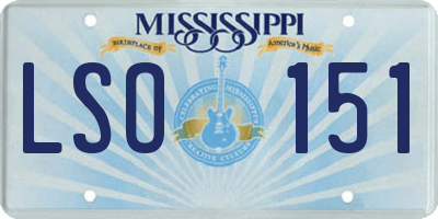 MS license plate LSO151