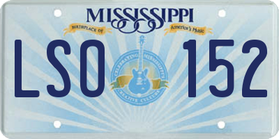 MS license plate LSO152