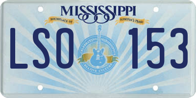 MS license plate LSO153