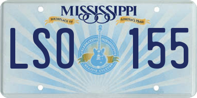 MS license plate LSO155
