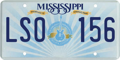 MS license plate LSO156
