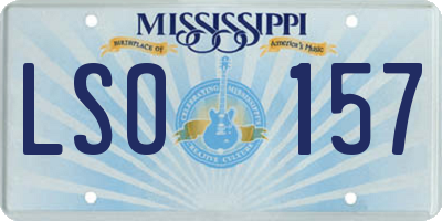 MS license plate LSO157