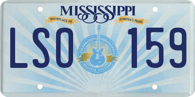 MS license plate LSO159