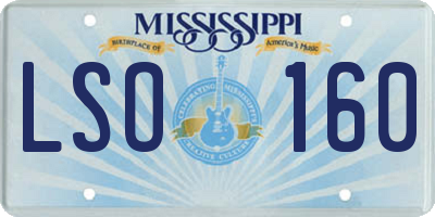 MS license plate LSO160