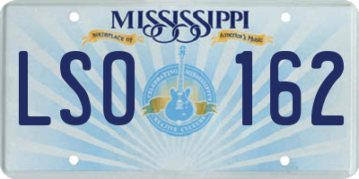MS license plate LSO162