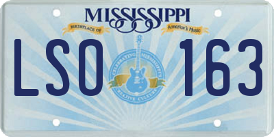 MS license plate LSO163