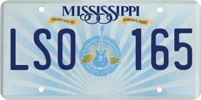 MS license plate LSO165