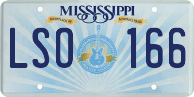 MS license plate LSO166