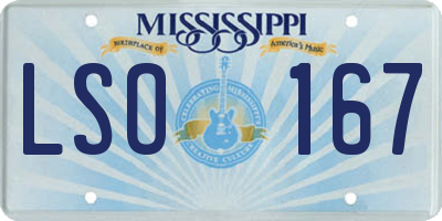 MS license plate LSO167