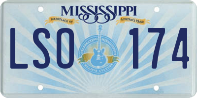 MS license plate LSO174