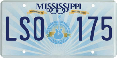 MS license plate LSO175